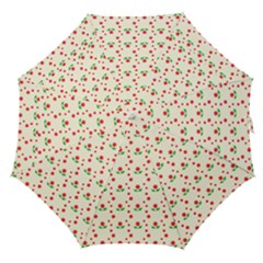 Flower Floral Sunflower Rose Star Red Green Straight Umbrellas by Mariart