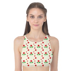 Flower Floral Sunflower Rose Star Red Green Tank Bikini Top by Mariart