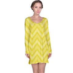 Zig Zags Pattern Long Sleeve Nightdress