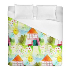 Summer House And Garden A Completely Seamless Tile Able Background Duvet Cover (full/ Double Size)