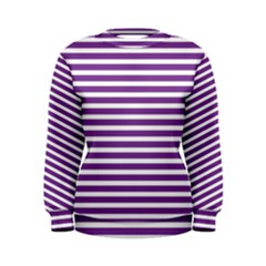 Horizontal Stripes Purple Women s Sweatshirt by Mariart