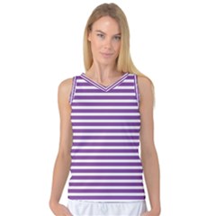 Horizontal Stripes Purple Women s Basketball Tank Top