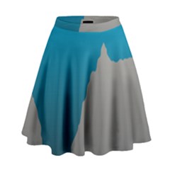 Mariana Trench Sea Beach Water Blue High Waist Skirt