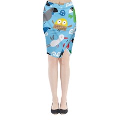 New Zealand Birds Close Fly Animals Midi Wrap Pencil Skirt by Mariart