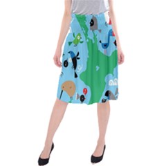 New Zealand Birds Detail Animals Fly Midi Beach Skirt by Mariart