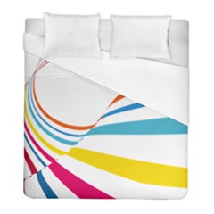 Line Rainbow Orange Blue Yellow Red Pink White Wave Waves Duvet Cover (full/ Double Size) by Mariart