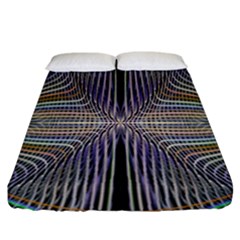 Color Fractal Symmetric Wave Lines Fitted Sheet (california King Size)