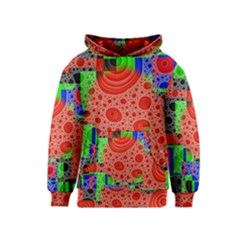 Background With Fractal Digital Cubist Drawing Kids  Pullover Hoodie