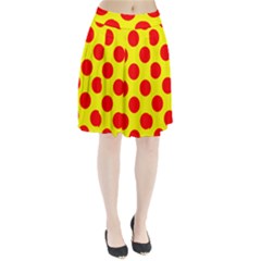 Polka Dot Red Yellow Pleated Skirt by Mariart