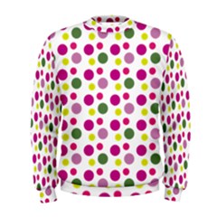 Polka Dot Purple Green Yellow Men s Sweatshirt by Mariart