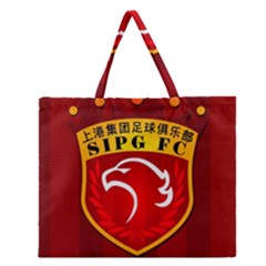 Shanghai Sipg F C  Zipper Large Tote Bag by Valentinaart