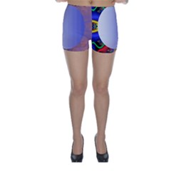 Texture Circle Fractal Frame Skinny Shorts by Simbadda