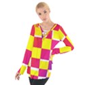 Squares Colored Background Women s Tie Up Tee View1