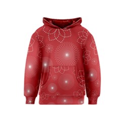 Floral Spirals Wallpaper Background Red Pattern Kids  Pullover Hoodie