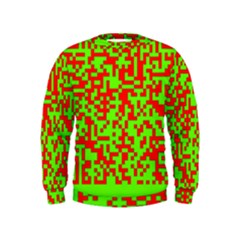 Colorful Qr Code Digital Computer Graphic Kids  Sweatshirt by Simbadda