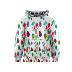 Lindas Flores Colorful Flower Pattern Kids  Pullover Hoodie by Simbadda