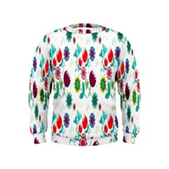 Lindas Flores Colorful Flower Pattern Kids  Sweatshirt by Simbadda