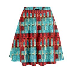 Architectural Abstract Pattern High Waist Skirt by Simbadda