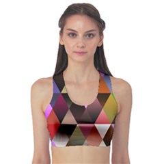 Triangles Abstract Triangle Background Pattern Sports Bra by Simbadda