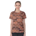 Brick Brown Line Texture Women s Cotton Tee View1