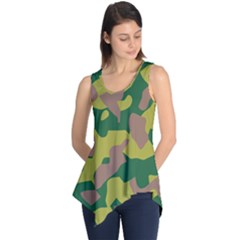 Camouflage Green Yellow Brown Sleeveless Tunic by Mariart