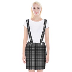 Crosshatch Target Line Black Suspender Skirt by Mariart