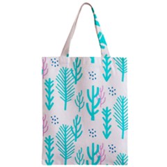 Forest Drop Blue Pink Polka Circle Zipper Classic Tote Bag by Mariart