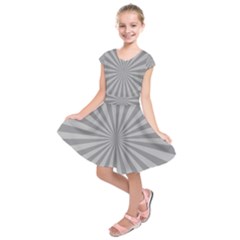 Grey Starburst Line Light Kids  Short Sleeve Dress by Mariart