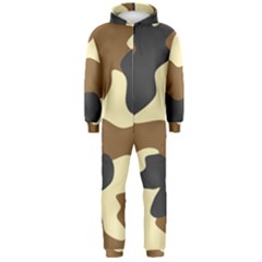 Initial Camouflage Camo Netting Brown Black Hooded Jumpsuit (men)  by Mariart