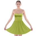 Polka Dot Green Yellow Strapless Bra Top Dress View1