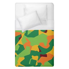 Initial Camouflage Green Orange Yellow Duvet Cover (single Size) by Mariart