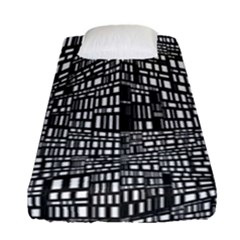 Plaid Black White Fitted Sheet (single Size) by Mariart