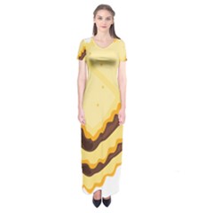 Sandwich Biscuit Chocolate Bread Short Sleeve Maxi Dress by Mariart