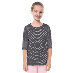 Round Stitch Scrapbook Circle Stitching Template Polka Dot Kids  Quarter Sleeve Raglan Tee