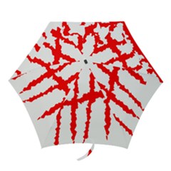 Scratches Claw Red White H Mini Folding Umbrellas by Mariart