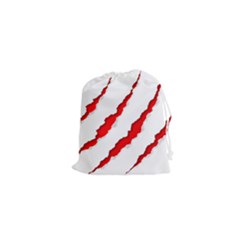 Scratches Claw Red White Drawstring Pouches (xs)  by Mariart