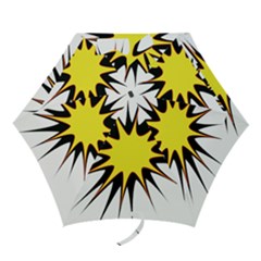 Spot Star Yellow Black White Mini Folding Umbrellas by Mariart