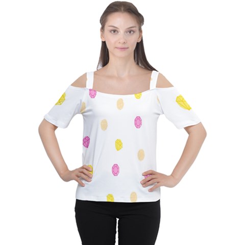 Stone Diamond Yellow Pink Brown Women s Cutout Shoulder Tee by Mariart