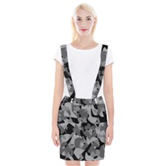 Urban Initial Camouflage Grey Black Suspender Skirt by Mariart