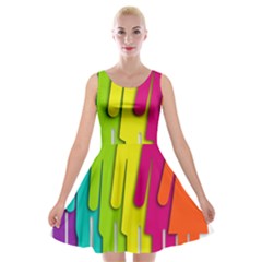 Trans Gender Purple Green Blue Yellow Red Orange Color Rainbow Sign Velvet Skater Dress by Mariart