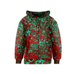 Red Turquoise Abstract Background Kids  Zipper Hoodie