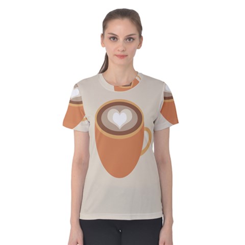 Artin Coffee Chocolate Brown Heart Love Women s Cotton Tee by Mariart