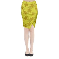 Yellow Star Midi Wrap Pencil Skirt by Mariart