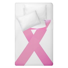 Breast Cancer Ribbon Pink Duvet Cover Double Side (single Size)