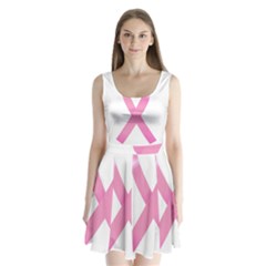 Breast Cancer Ribbon Pink Split Back Mini Dress  by Mariart