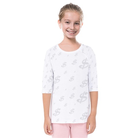 Dollar Sign Transparent Kids  Quarter Sleeve Raglan Tee by Mariart