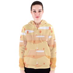 Dragonfly Leaf Orange Women s Zipper Hoodie by Mariart