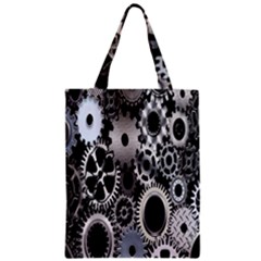 Gears Technology Steel Mechanical Chain Iron Zipper Classic Tote Bag by Mariart