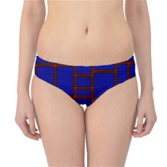 Line Plaid Red Blue Hipster Bikini Bottoms by Mariart