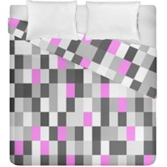 Pink Grey Black Plaid Original Duvet Cover Double Side (king Size) by Mariart